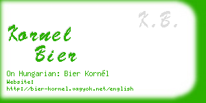 kornel bier business card